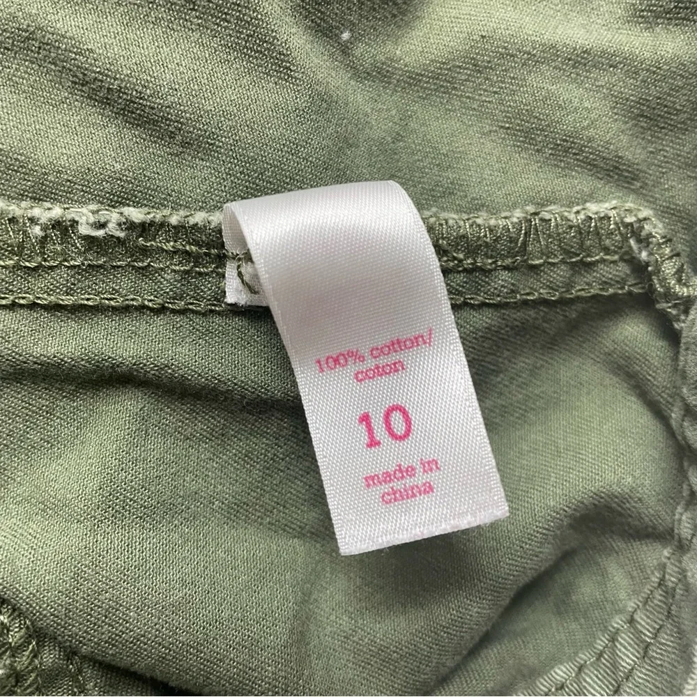 Justice Girls Size 10 Bundle Lot 3pc Army Green Jacket Plaid‎ Button Down Shirts